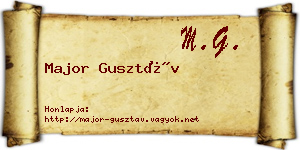 Major Gusztáv névjegykártya