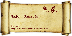 Major Gusztáv névjegykártya