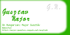 gusztav major business card