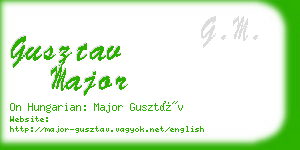 gusztav major business card